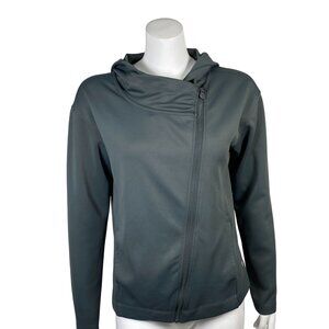 Apana Hooded Asymmetrical Zip Jacket Womens M Stretch Gray Yoga Athleisure